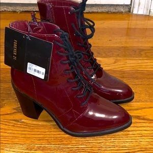 Burgundy booties from Forever 21